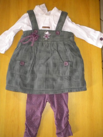 Ensemble 3 pièces tee-shirt, robe, legging (REF 19V6) VENDU